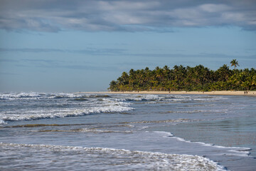 Serra Grande Bahia Authentic Tropical Landscapes Sea Coconut Trees Blue,Authentic landscape photography from Bahia, Brazil featuring the tropical beauty of Itacaré beaches with deep blue ocean