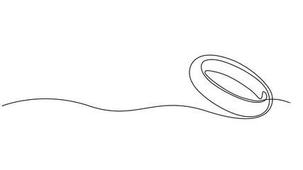 Animated self drawing of continuous line draw Wedding rings. Wedding day. Full length one line animation. 4K, Engagement, marriage. Romantic template for invitations and cards in simple linear style.