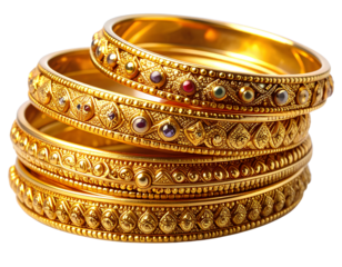 Firefly_strawberry isolated on white background clipping path full depth of field - Firefly_A stack of intricately designed gold bangles, isolated on a transparent background 