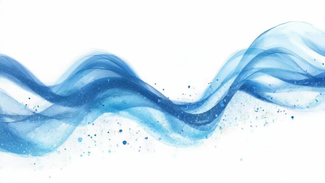 Video A serene ocean wave crashes against a white background, creating a sense of calm and tranquility