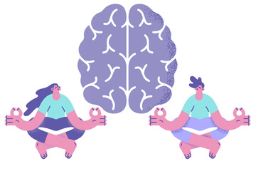 Meditation, harmony, brain health concept.