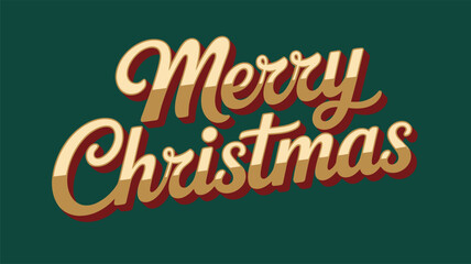 Obraz premium Retro merry christmas script with 3d effect