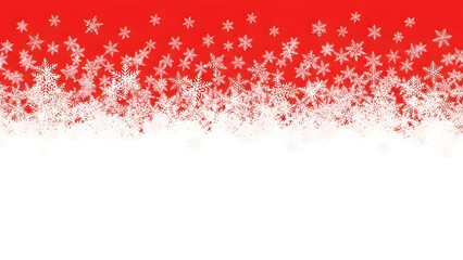 A festive winter background with a red and pink gradient, framed by white snowflakes and sparkling bokeh lights.