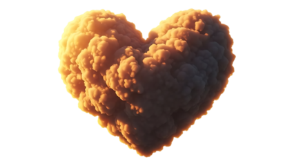 Heart shaped cloud isolated on transparent background, symbol of love and passion