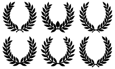 Elegant laurel wreath set for timeless designs, perfect for awards, logos, invitations, and classic branding with a touch of sophisticated victory
