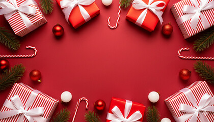 Christmas Gift Box design with ribbon