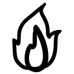 doodle fire illustration hand drawn outline vector