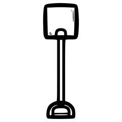 doodle shovel illustration hand drawn outline vector