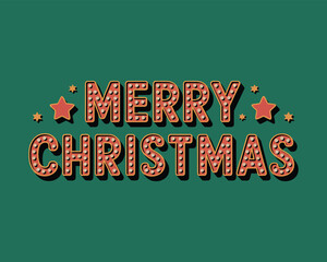 Retro marquee merry christmas holiday greeting