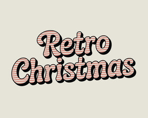 Retro christmas text with striped design