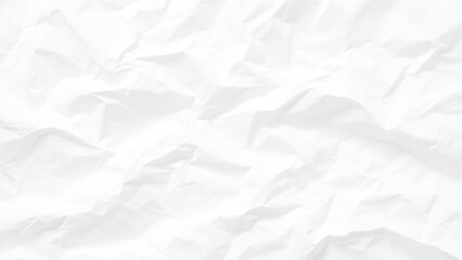 Crumpled white paper texture with intricate folds and creases background Vector, illustration