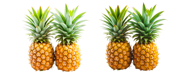 two pair s of pine apple isolated 