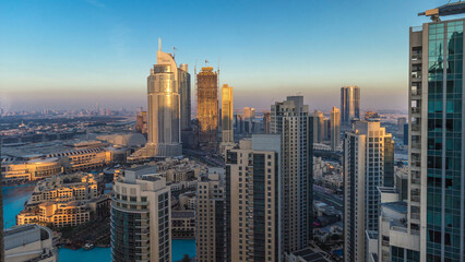 Fototapeta premium Dubai downtown during all day timelapse