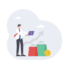 Sale Profit Flat Vector Illustration EPS 10 File 	