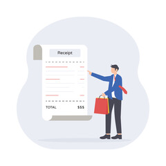 Shopping Receipt  Flat Vector Illustration EPS 10 File 	