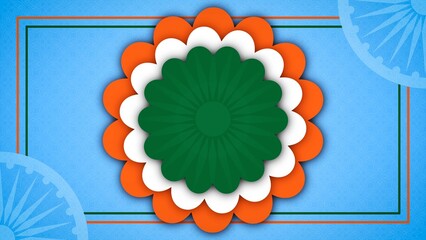 Indian Tricolor Floral Badge Background for Republic Day and Independence Day