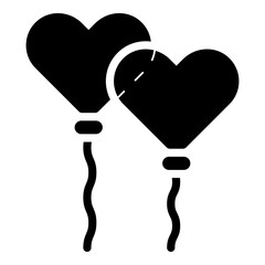 double heart shape love glyph icon