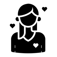 woman in love glyph icon