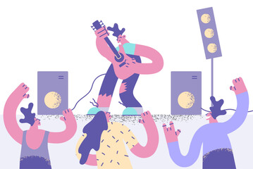 Rock guitar music and concert concept