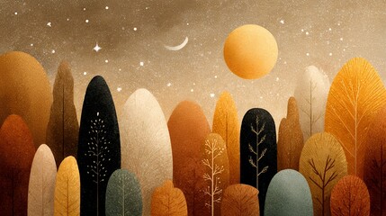 New Year festive boho aesthetic background, flat  illustration, soft muted boho palette, abstract confetti patterns, delicate shapes and minimal decorative lines, cozy and artistic vibe