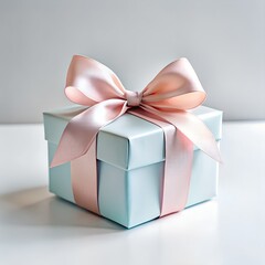 white gift box with ribbon