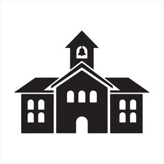 Simple building icon set. Black glyph collection of city architecture. Vector real estate symbols: house, hotel, factory, bank, store, school, office pictogram set. school icon. flat and stroke style 