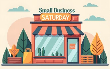 Vector illustration design concept of Small Business Saturday observed on November 26. High quality