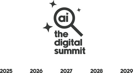 EPS vector design of annual event summit and title made for Technology and AI theme - annual convention for Artificial Intelligence