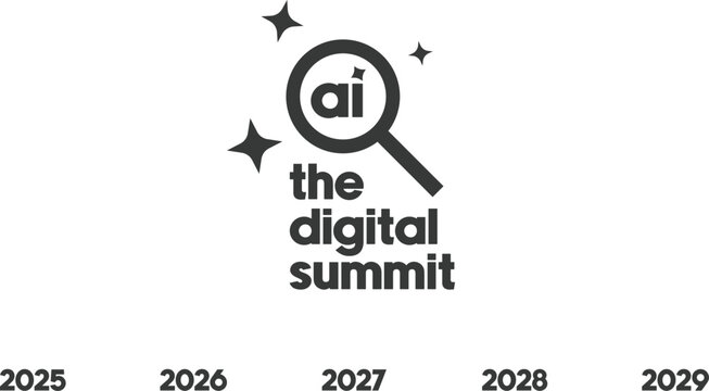 EPS vector design of annual event summit and title made for Technology and AI theme - annual convention for Artificial Intelligence