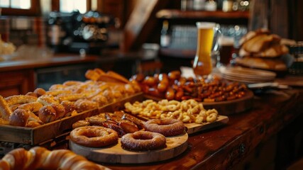 Video A selection of sweet treats on a table, perfect for a bakery display or cafe setup