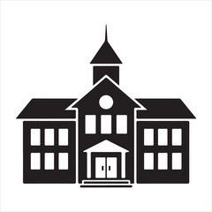 Simple building icon set. Black glyph collection of city architecture. Vector real estate symbols: house, hotel, factory, bank, store, school, office pictogram set. school icon. flat and stroke style 