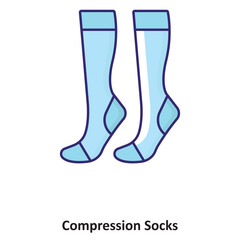 Naklejka premium Compression Socks Vector icon which can easily modify or edit
