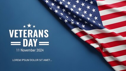 Celebrate Veterans Day 2024 with patriotic American flag design