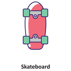 Skateboard Vector icon which can easily modify or edit