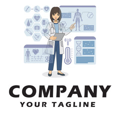 Future Health & Biotech logo vector illustration editable
