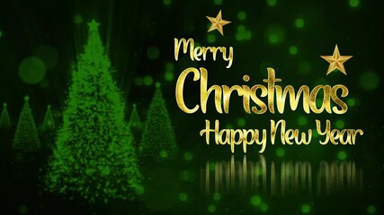 happy new year 2026 vintage christmas holiday card design with tree and decoration - Powered by Adobe