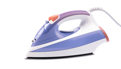 White, purple, and orange iron against a black backdrop