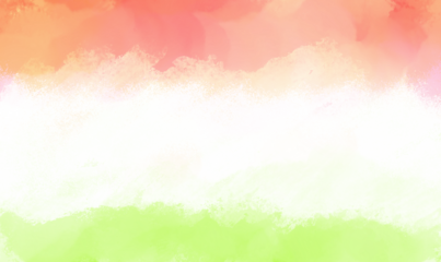 Soft watercolor wash with orange pink and green hues