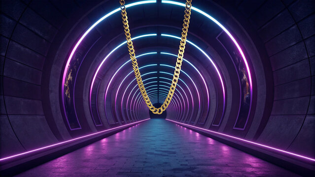 Neon Jewelry Display Tunnel