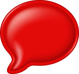 Realistic 3D red puffy glossy stickers in various shapes isolated on white background.