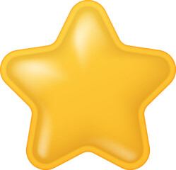 Glossy yellow  star icon. Symbol of rating, success, and achievement for games or apps