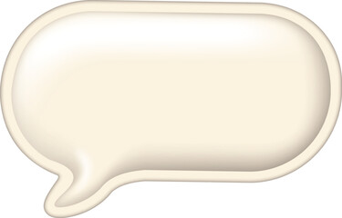 Blank speech bubble isolated on white. Beige chat balloon with copy space for text. Empty message box template