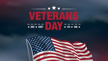 Honoring veterans with a patriotic American flag waving proudly