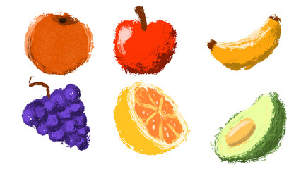 set of fruits isolated