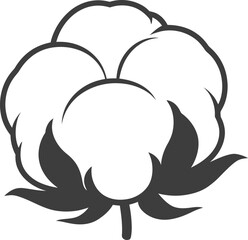 Cotton Boll Icon Silhouette Vector
