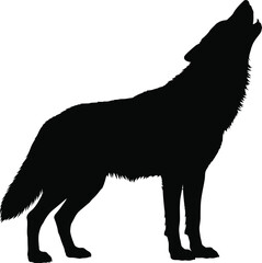 Howling Wolf Silhouette Vector Illustration