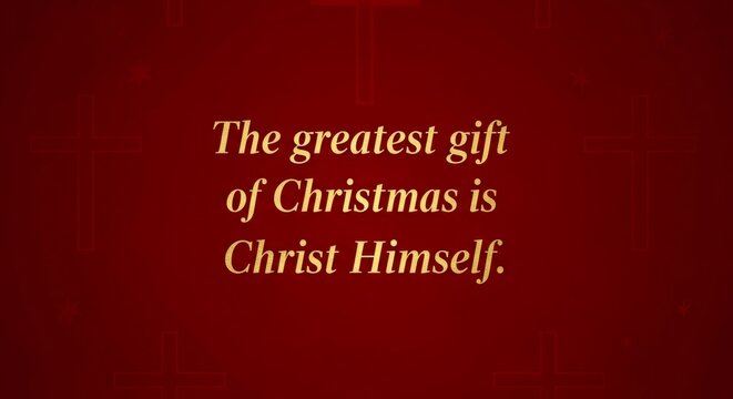 The greatest gift of Christmas is Christ Himself. Christian holiday message on red background for religious celebration and spiritual joy.