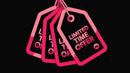 Don't Miss Out! Limited Time Offer in Bold Pink - Grab Yours Now, Sale Ends Soon, Act Fast! Retail Promotion, Discount, Advertising, Marketing