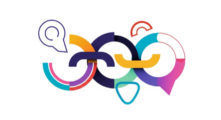 Abstract overlapping colorful shapes vector illustration