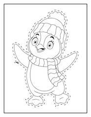 Cute penguin wearing a hat and scarf